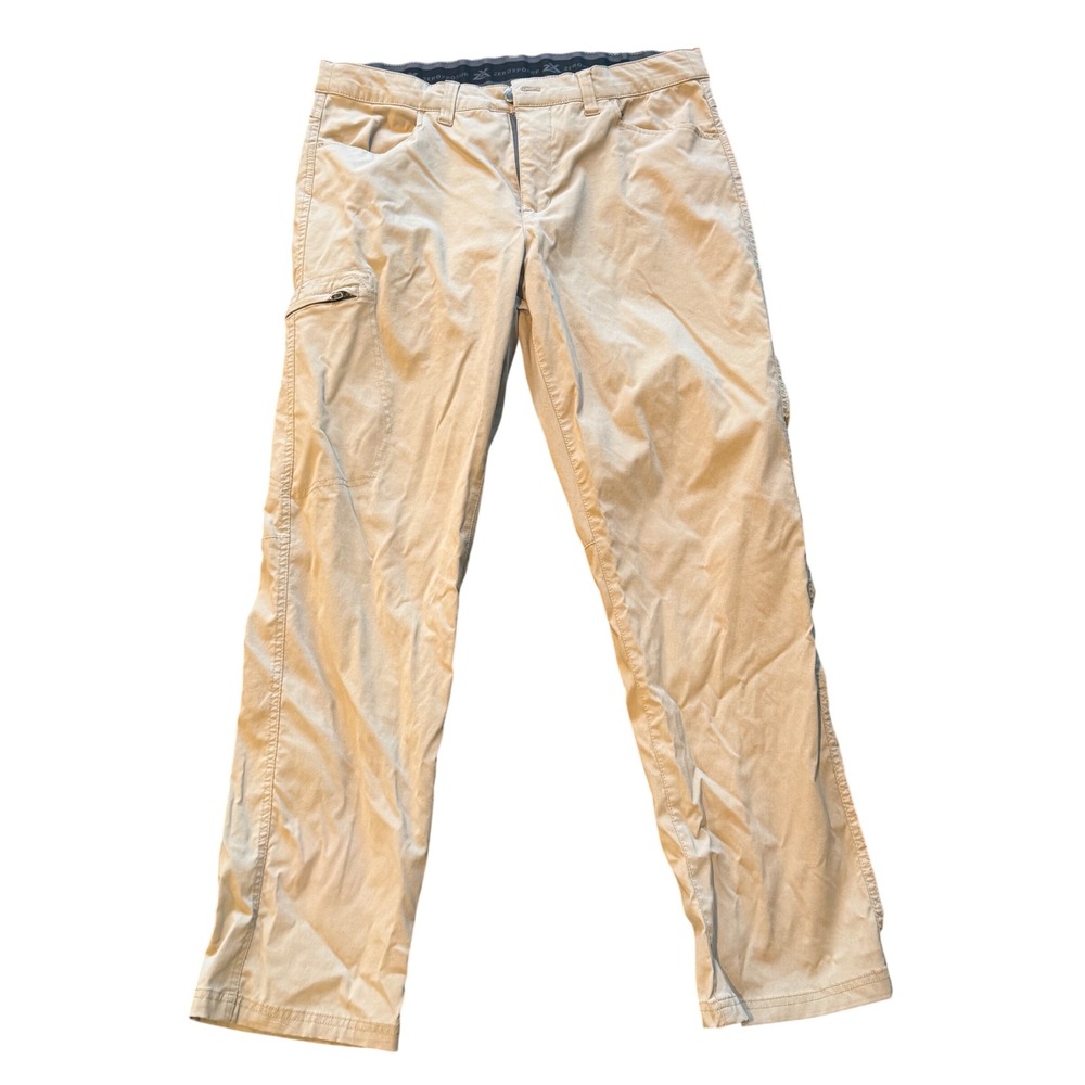 Zeroxposur Travel Series Mens Tan Khaki Straight Leg Cargo Hiking Pants 34x32